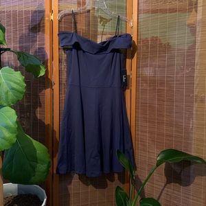 Navy blue off the shoulder lulus dress
